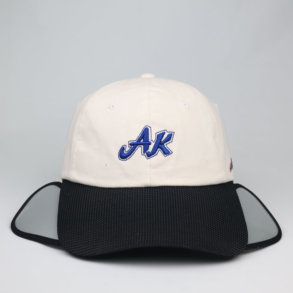 Thrifted Andre Kim Designer White Blue Embroidered Dad Hat