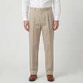 Classic Beige Pleated Chinos for Men – Comfort Fit | Waist 30-32, Length 42 | INDIAN Brand Trousers