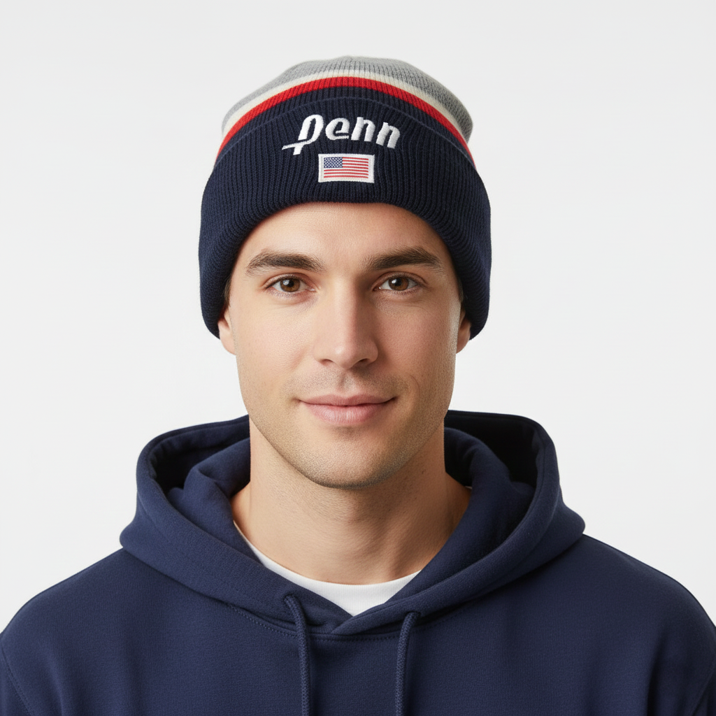 Official Penn Sportswear Multicolor Thrifted Beanie – Soft Chunky Knit Winter Cap