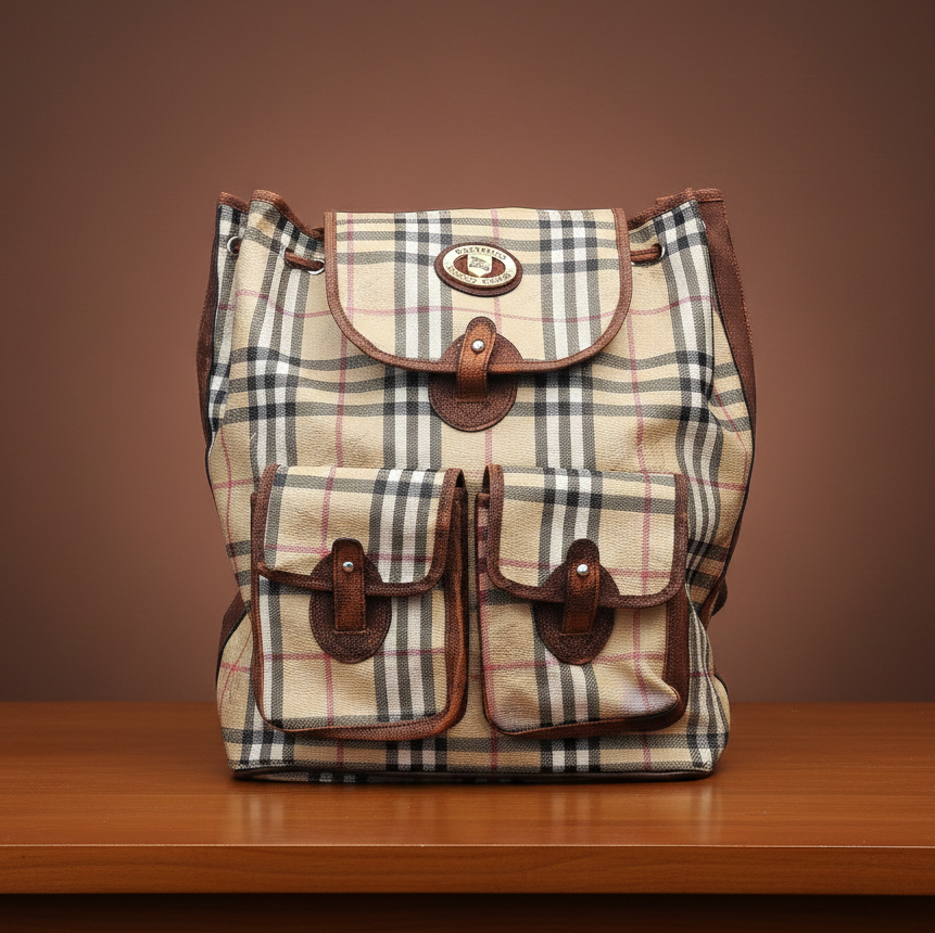 Vintage Burberrys' London Check Canvas Thrifted Backpack – Classic Nova Check