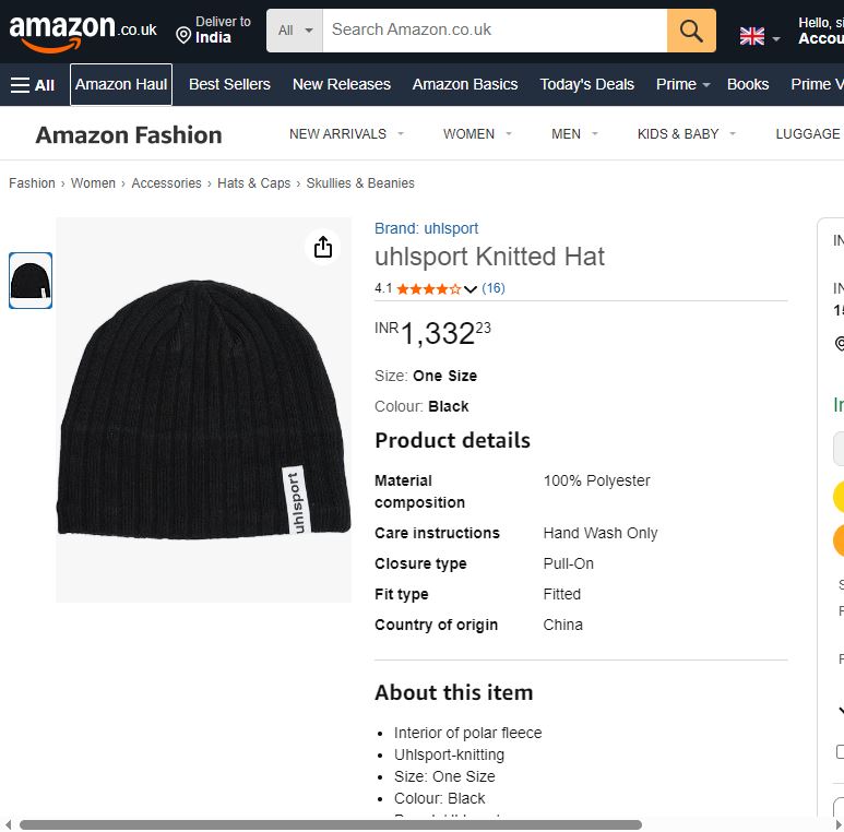 Uhlsport Football Winter Thrifted Beanie - German Sportswear Brand