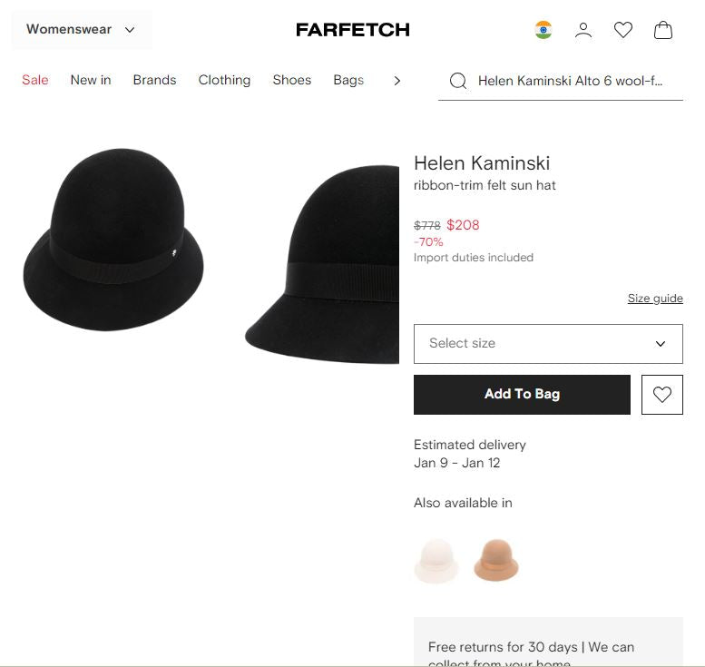 Helen Kaminski Alto 6 wool-felt Cloche Hat | Black | FARFETCH IN Thrifted Hat