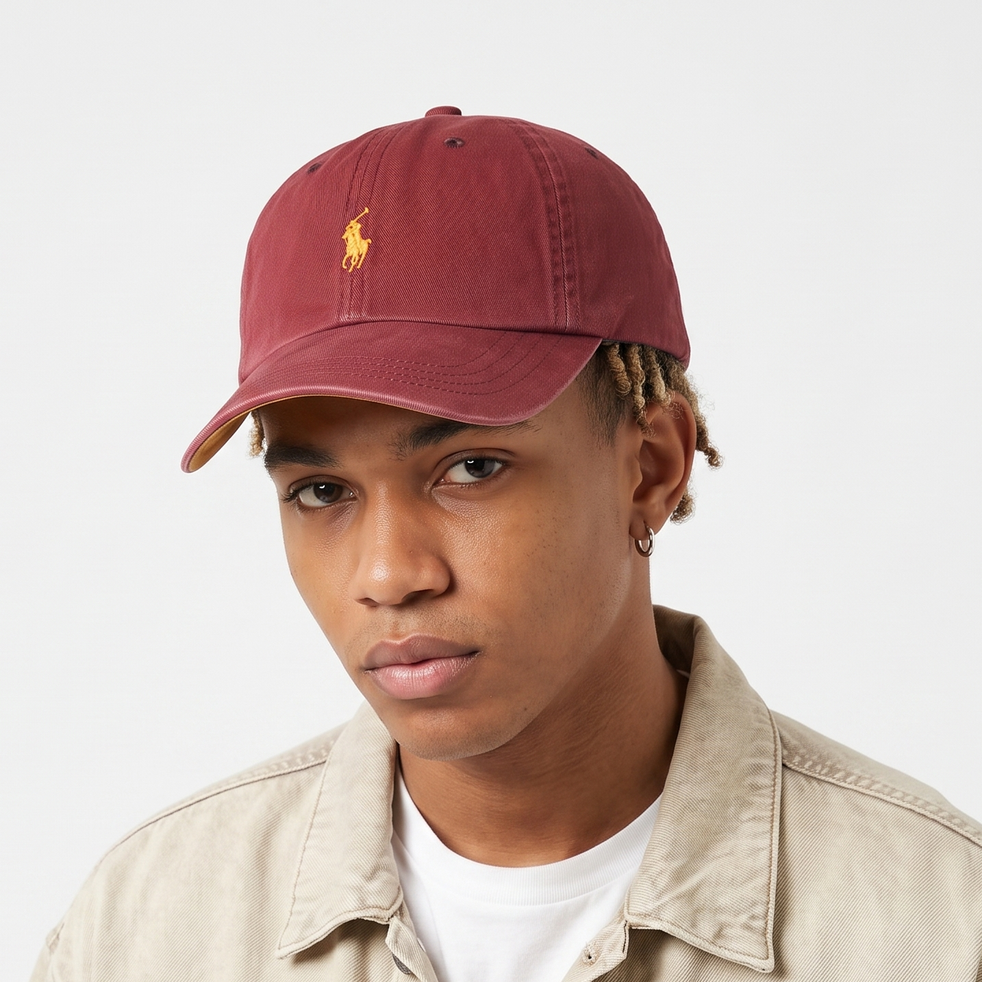 Vintage Polo Ralph Lauren Cap | Thrifted Maroon Cotton Strapback Hat