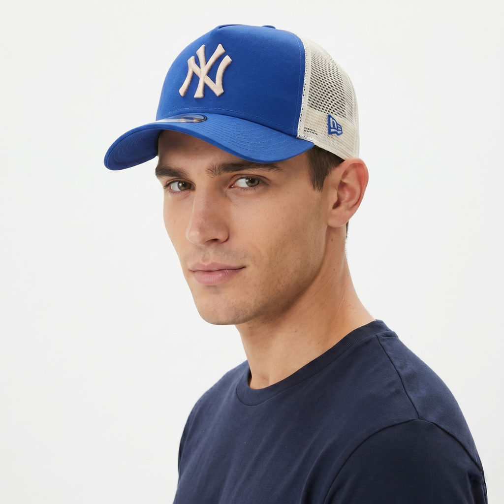 New Era New York Yankees MLB Trucker Thrifted Hat - Royal Blue & White
