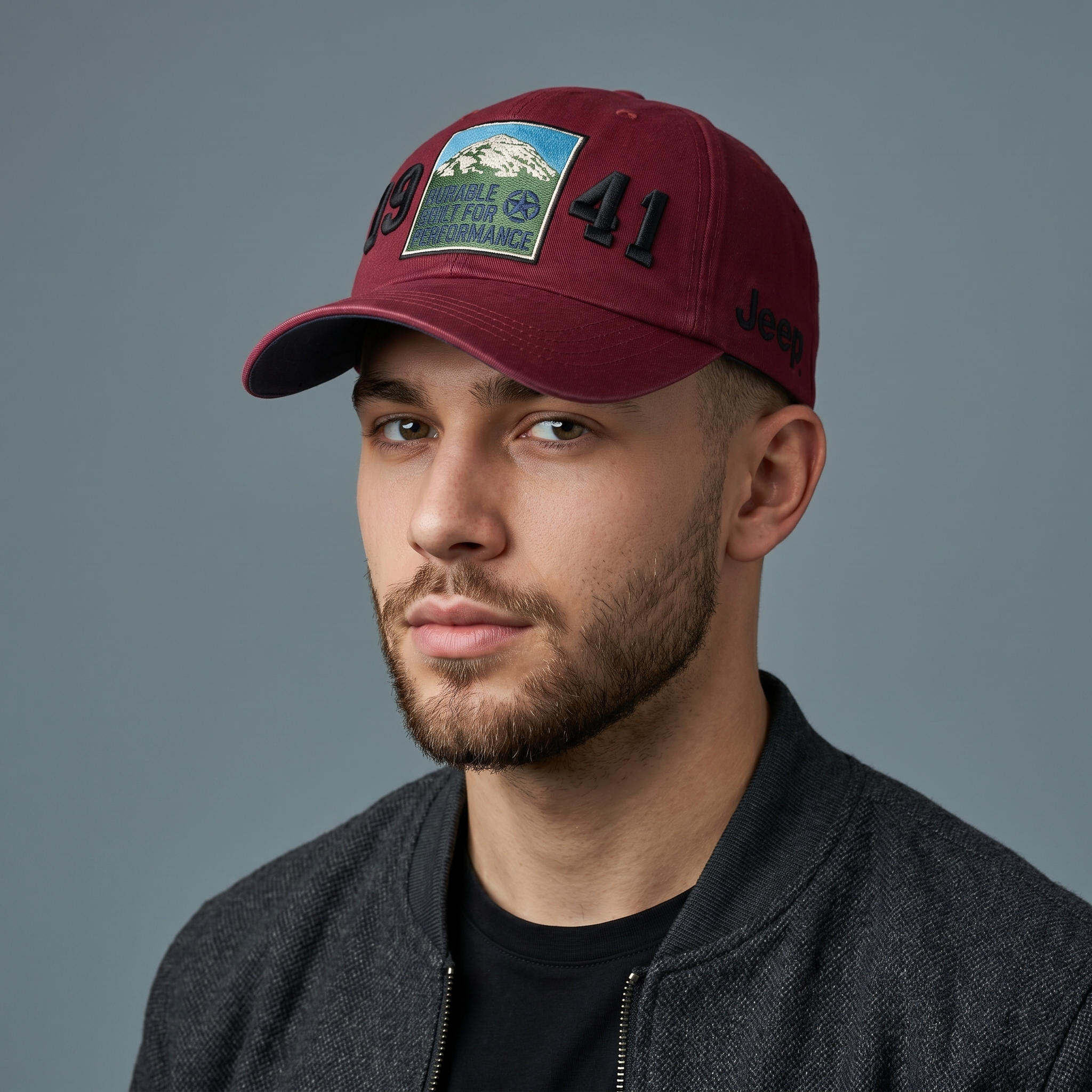 Official Jeep Heritage Mountain Patch Strapback Thrifted Cap (56-58cm)
