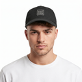 Thrifted Black NYC CRW Baseball Cap | Rubber Patch Streetwear Snapback