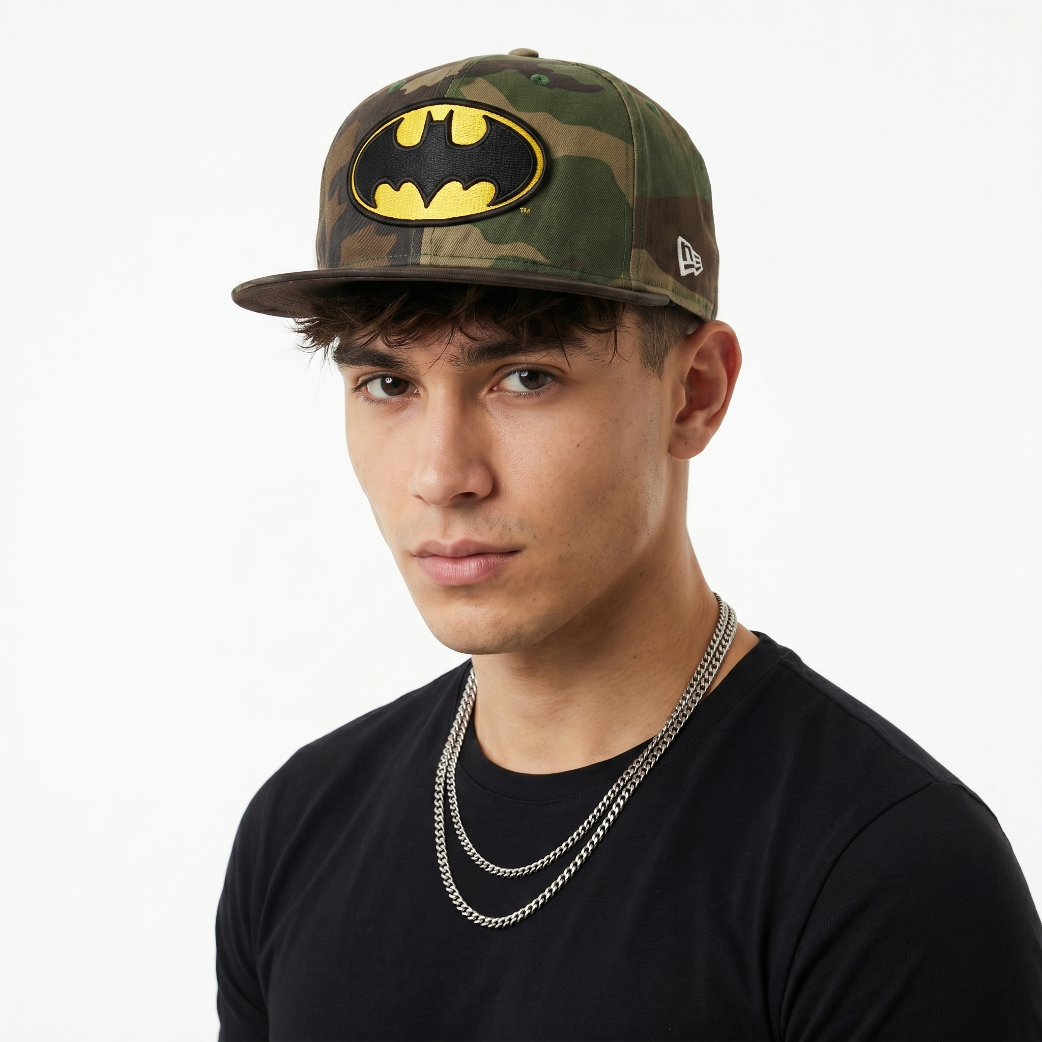 New Era 9FIFTY Batman Embroidered Hat | Thrifted Camo Snapback 57-59cm