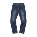 Thrifted PLAC Men's Deep Indigo Blue Ripped Jeans 30-32 Waist/ J1026