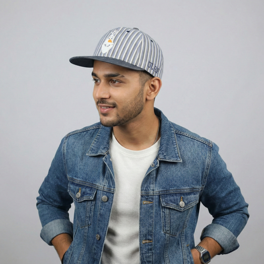 Disney Frozen Olaf Kids Thrifted Snapback - Blue & White Stripes