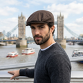 Men's Heritage Brown Driving Cap - Plaid Lined Newsboy Hat