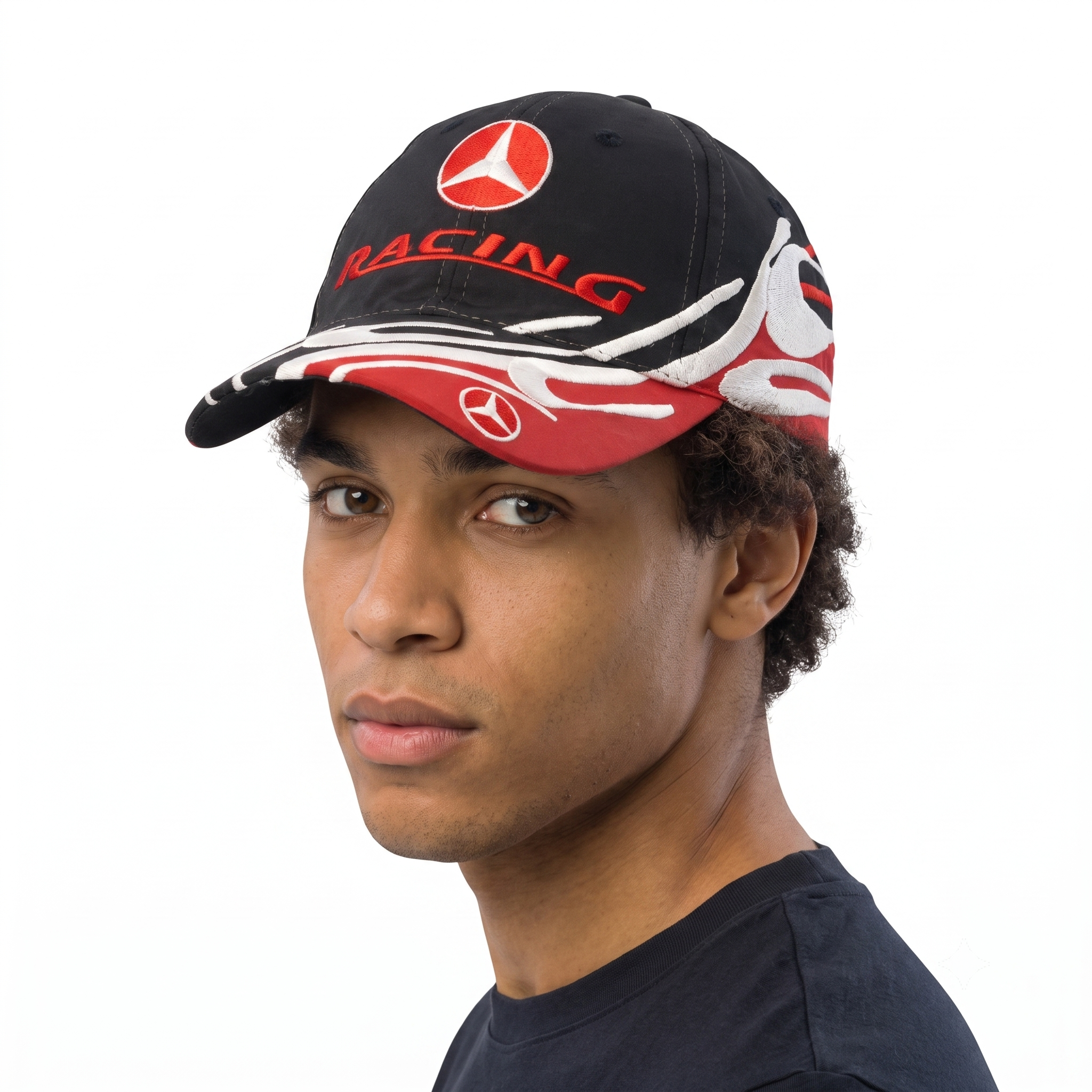Vintage Mercedes-Benz Racing Flame Graphic Motorsport Strapback Hat