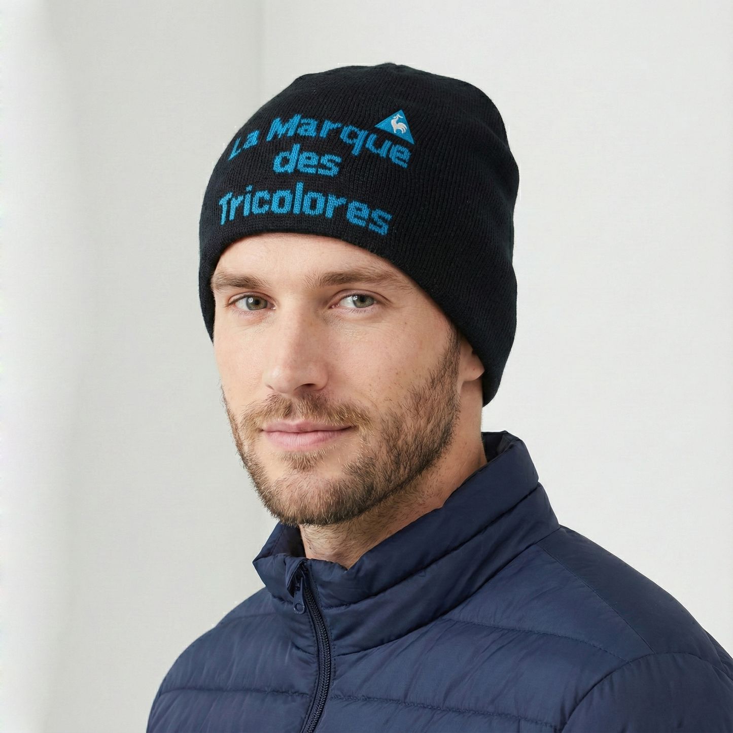 Le Coq Sportif French Heritage Beanie | Black & Blue Rooster Logo Hat