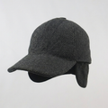 Charcoal Tweed Style Dad Hat | Convertible Earflap Cap for Winter | Warm & Stylish