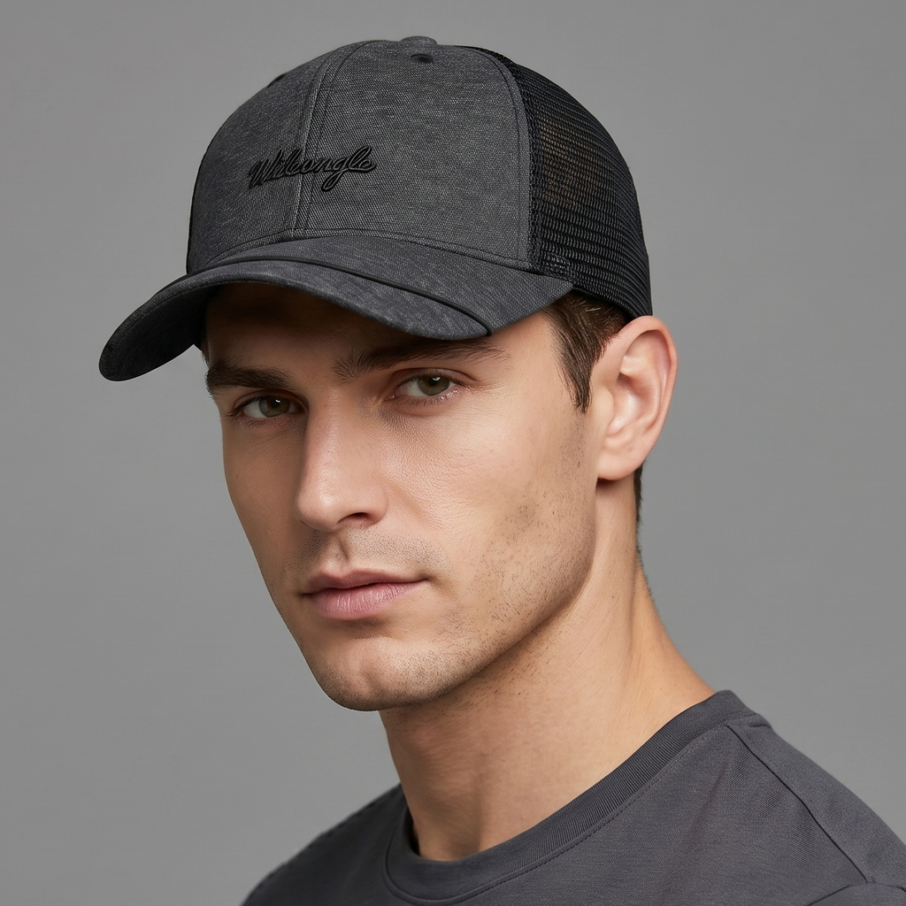 Premium Technical Mesh Snapback - Wide Angle Embroidered Logo - 58cm