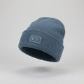 Seasons Soft Viscose Blend Blue Thrifted Beanie - Tonal Patch Winter Hat