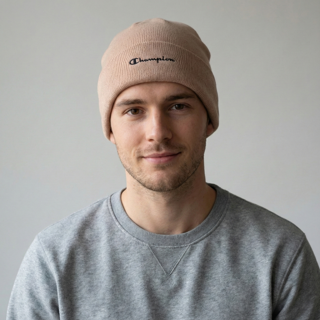 Authentic Champion Embroidered Script Logo Beanie - One Size Adult Cap
