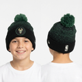 New Era Youth Winter Beanie - Black Green shade Knit Hat (Kids Size)