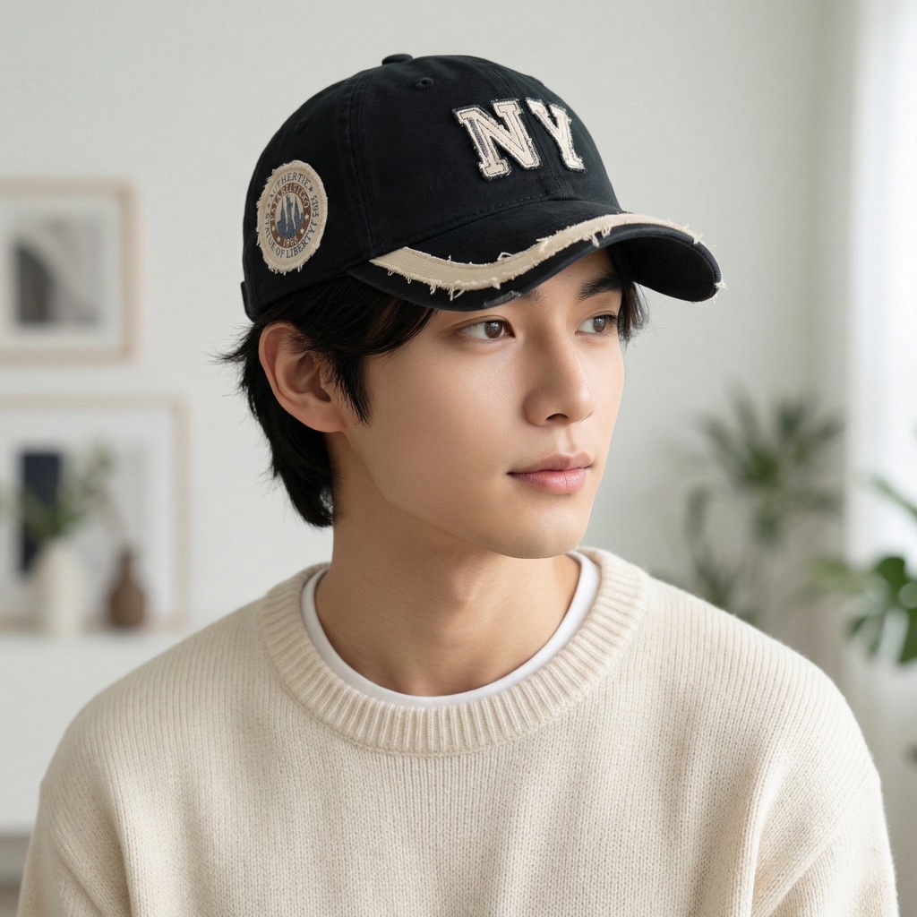 Vintage Style NY Embroidered Thrifted Dad Hat - Statue of Liberty Museum Store