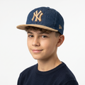 Vintage New Era NY Yankees Denim Hat with Suede Thrifted Brim - Size 55-56cm