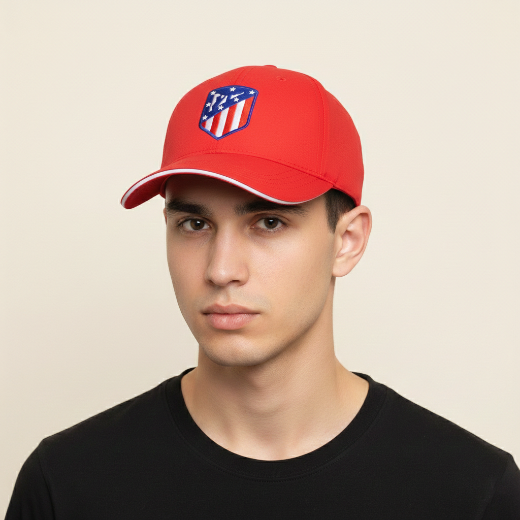 Official Atlético de Madrid Red Laser-Cut Breathable Thrifted Sports Hat