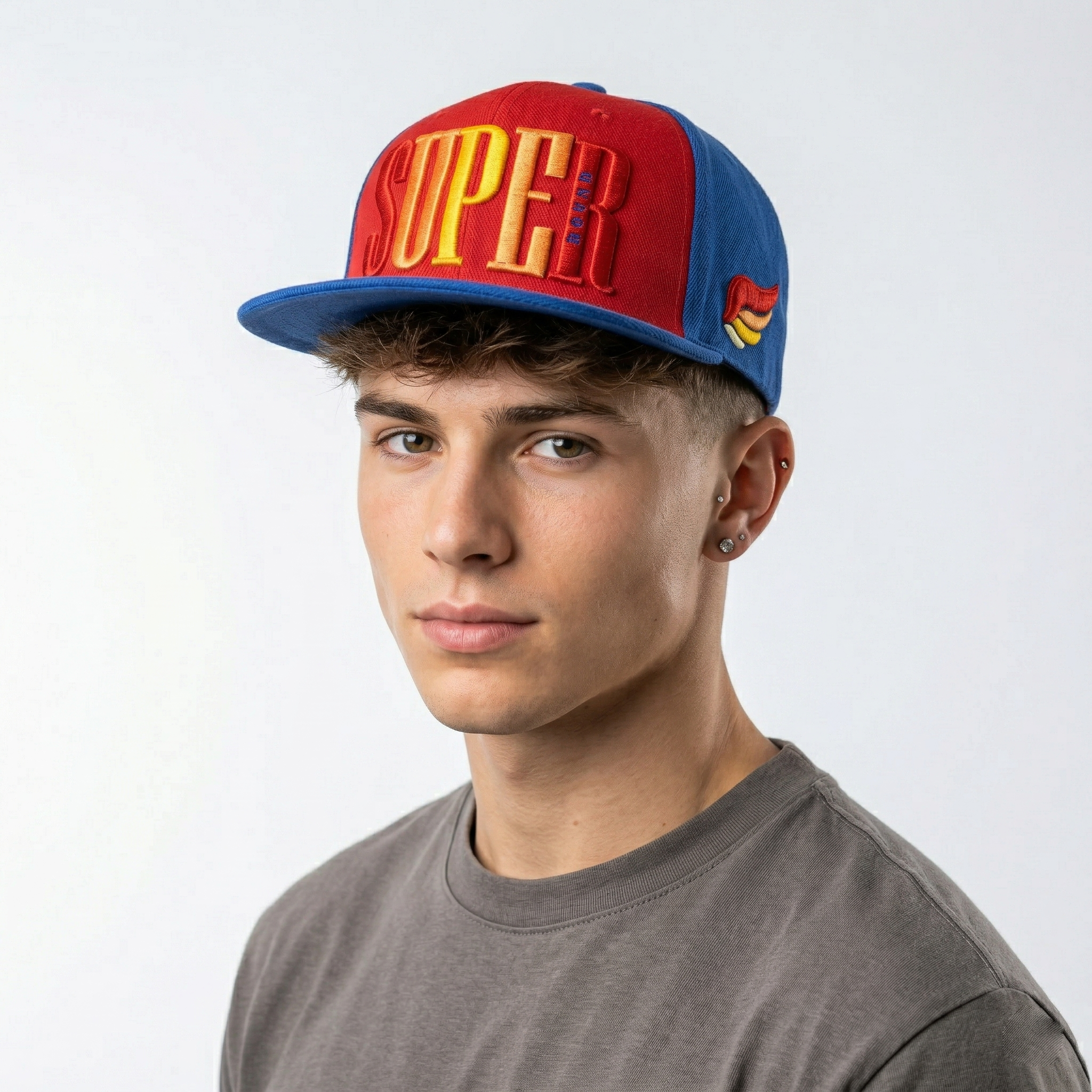 Vintage SMB Super Massive Bound Thrifted Snapback Cap - Red & Blue