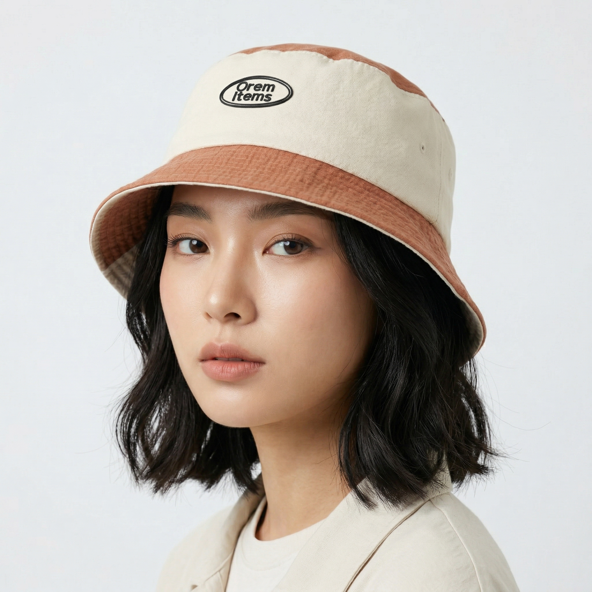 Vintage Style Colorblock Bucket Hat - Orem Items Earth Tone Sun Cap