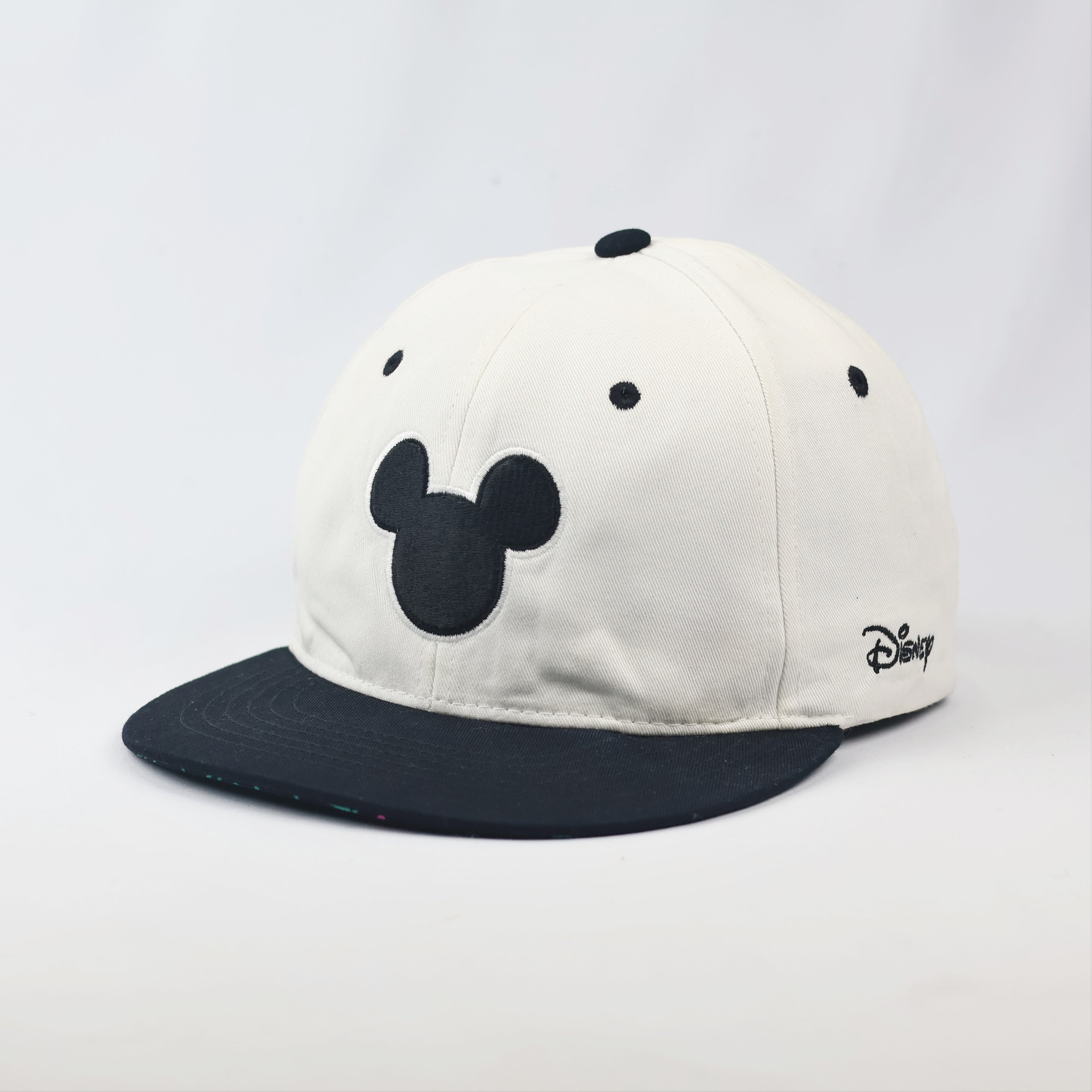 Vintage-Style Mickey Mouse Embroidered Flat Brim Thrifted Hat