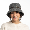 Thrifted Japanese Wool Cloche Hat | Grey Flecked Bucket Cap
