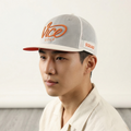 Official Vice Golf Script Logo Thrifted Snapback Hat | Gray/Orange/White