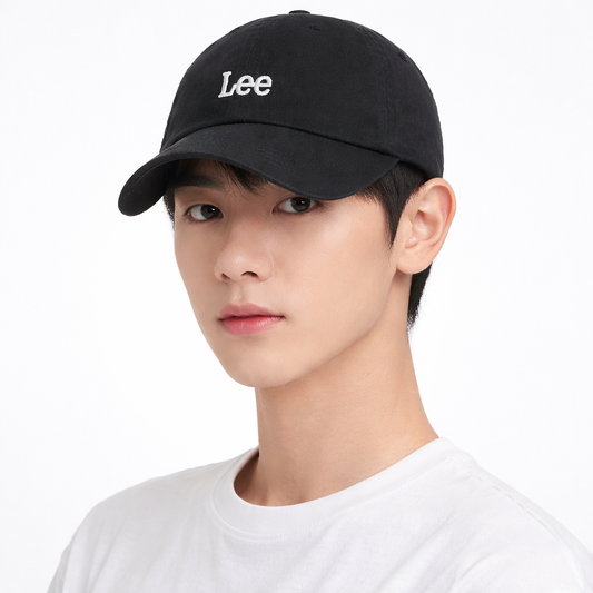Thrifted Lee Embroidered Dad Hat - Black Minimalist Streetwear