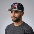The Money Team TMT Thrifted Baseball Cap – Patriotic Star Print Snapback