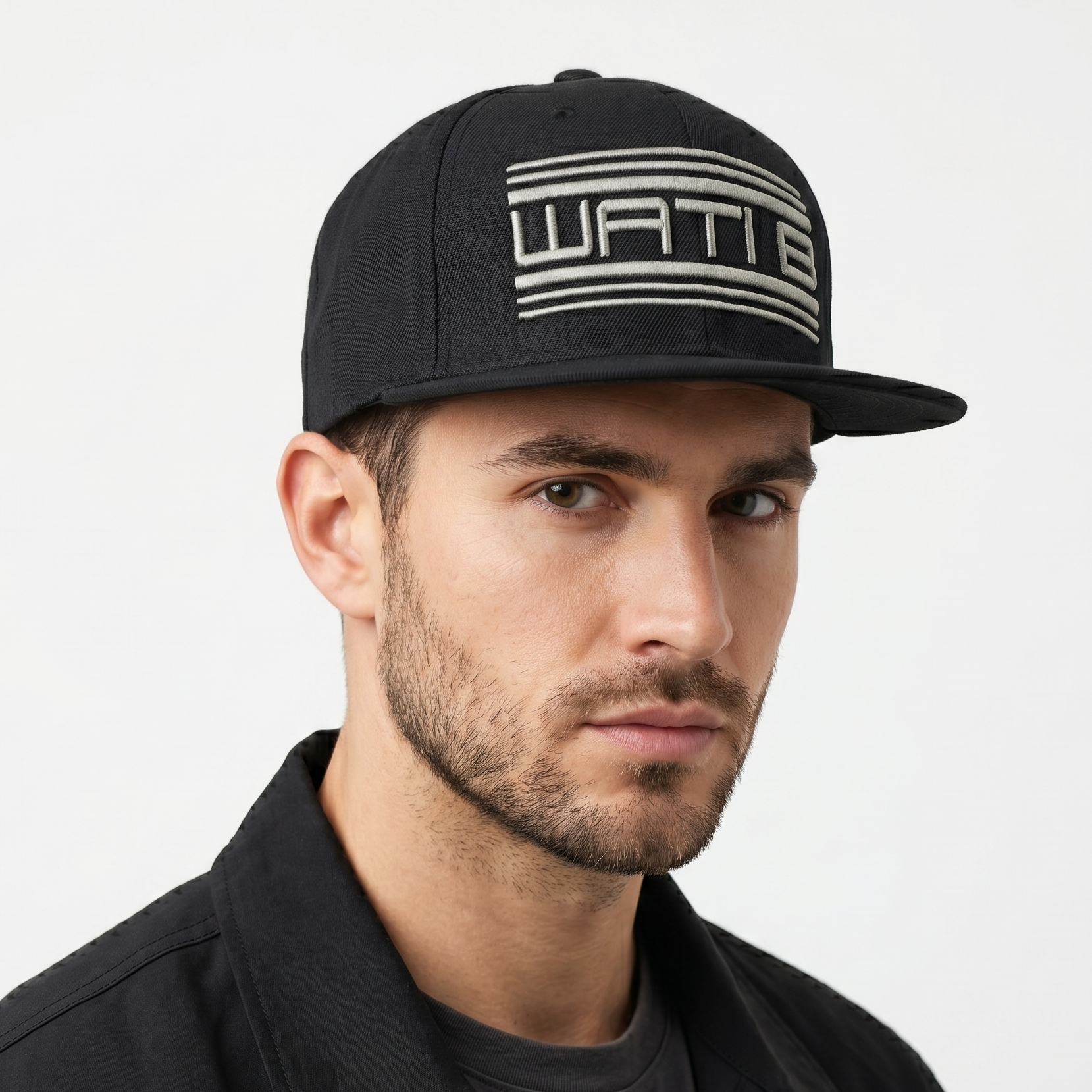 Thrifted Wati B Streetwear Black Flat Visor Hip Hop Cap