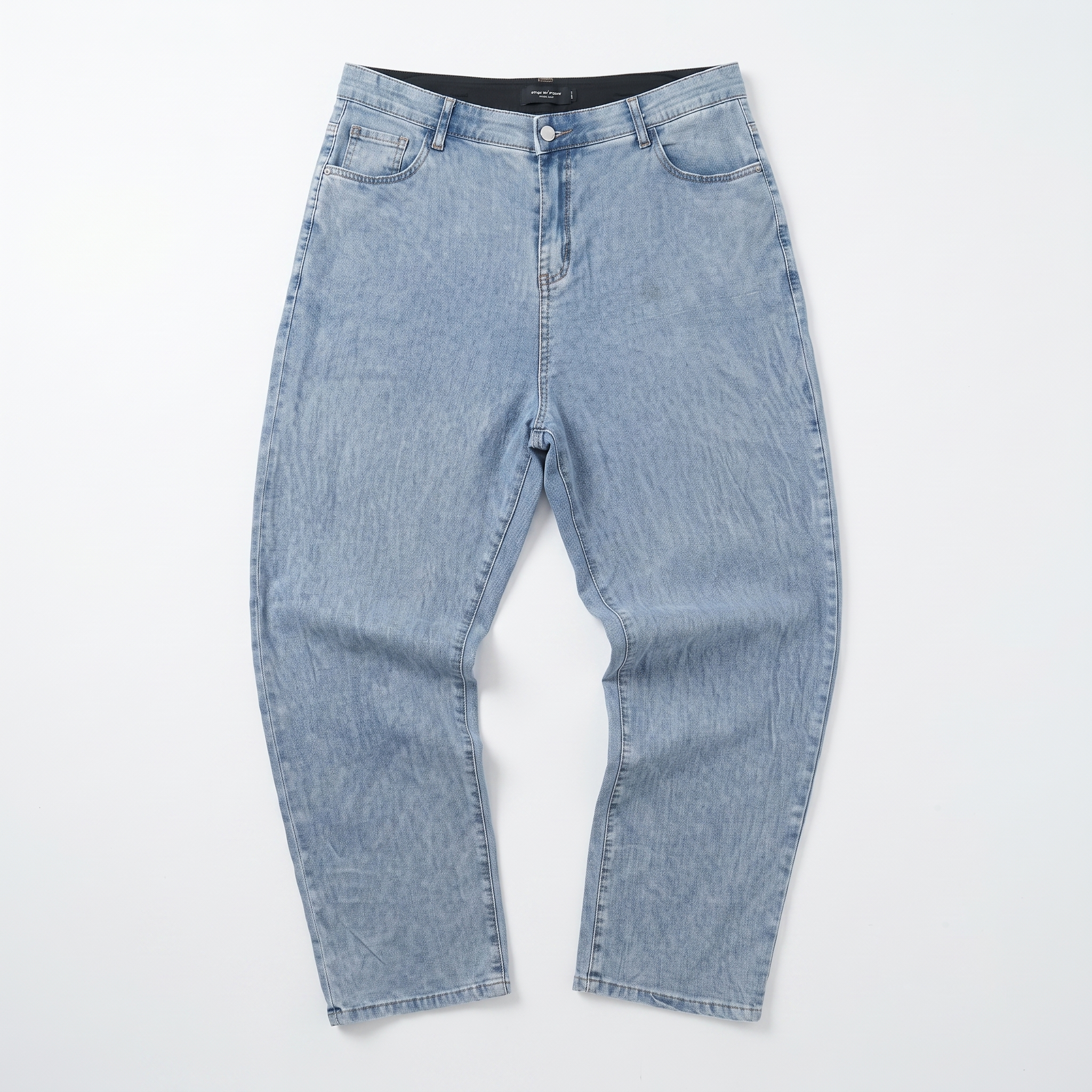 Thrifted Men's V.Cut Blue Elastic Waist Denim Waist:34/ J1084