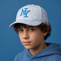 Thrifted NY Embroidered Blue Melange Performance Style Hat