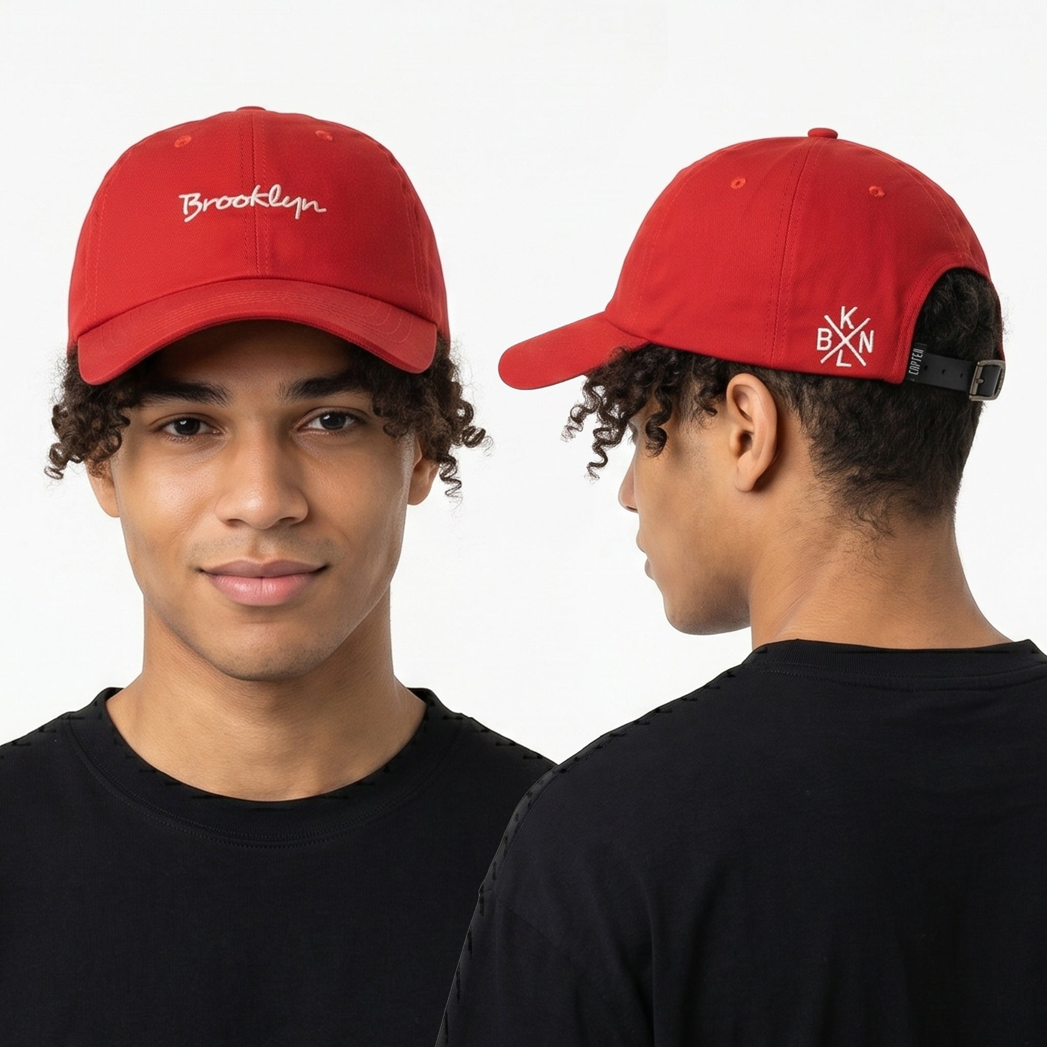 Thrifted Capten BKYLN Script Baseball Cap | Red & Black Strapback