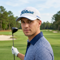 Titleist Pro V1 Golf Thrifted Cap - White & Royal Blue - Adjustable Size 56-58cm