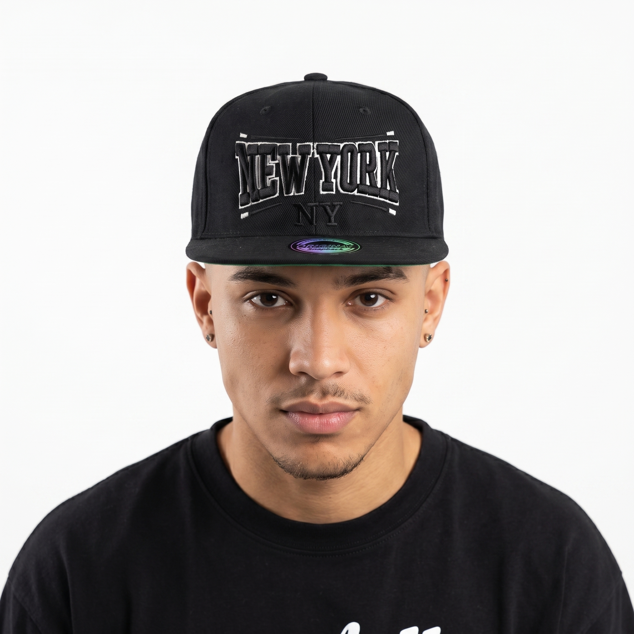 Thrifted New York NY Black Streetwear Snapback - Size 57-59cm