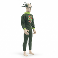 Vintage 1997 Hasbro Action Man Professor Dr. Gangrene 12-inch figure. - Thrifted Green Hair & Fabric Jumpsuit