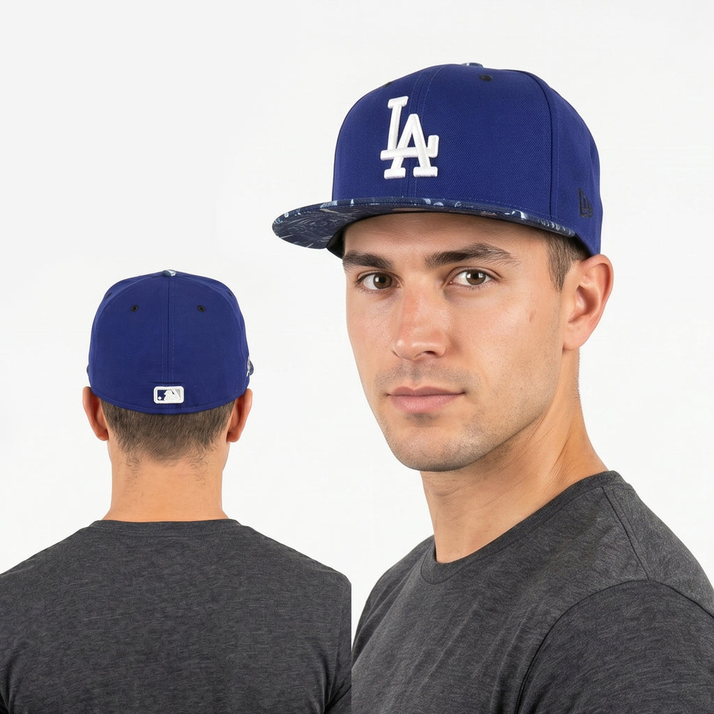 New Era 59FIFTY Los Angeles Dodgers Fitted Thrifted Hat - Royal Blue/Pattern Brim