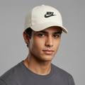 Nike Heritage 86 Cream Dad Hat with Black Embroidered Thrifted Swoosh