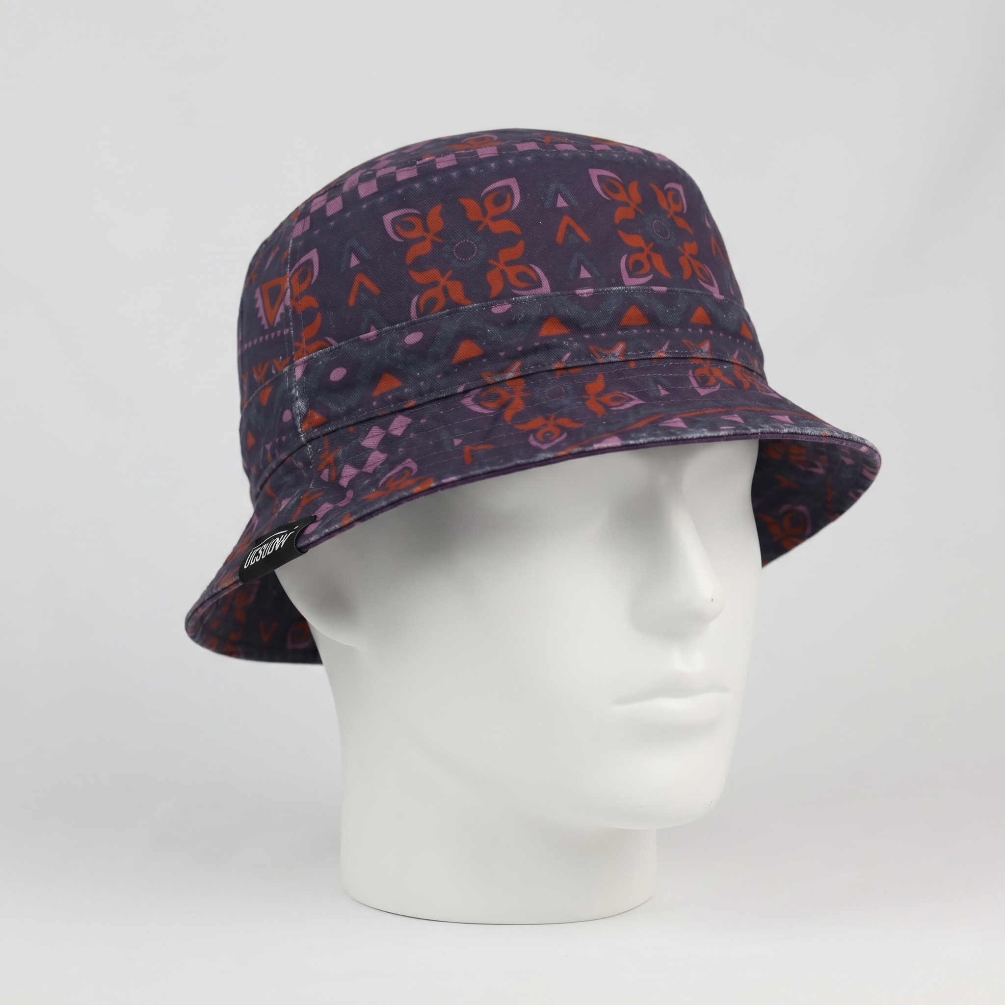 Retro Oxbow All-Over Pattern Bucket Hat - Dark Purple (Size S/M)