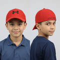 Under Armour Kids Red Tech Textured Adjustable Baseball Thrifted Hat
