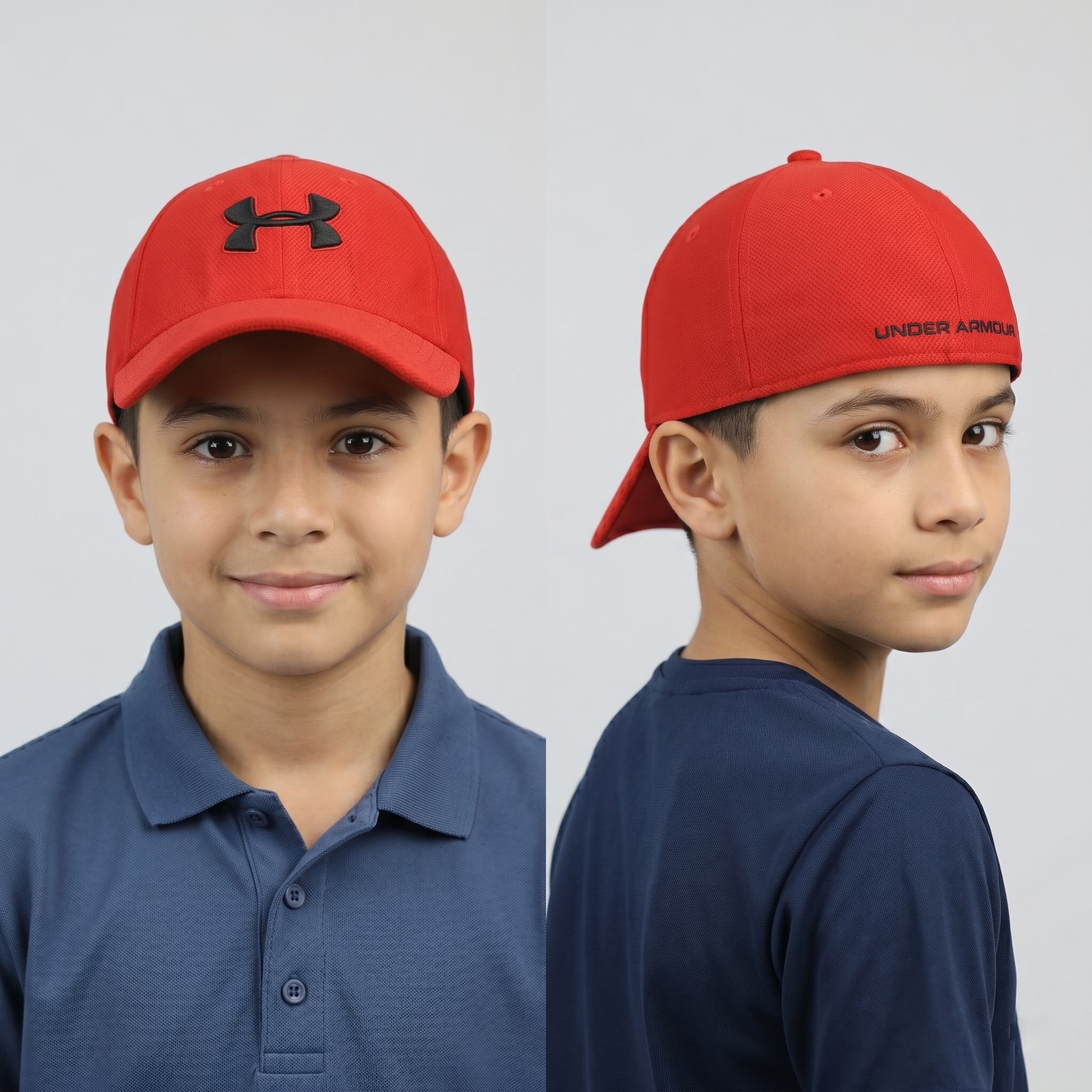 Under Armour Kids Red Tech Textured Adjustable Baseball Thrifted Hat