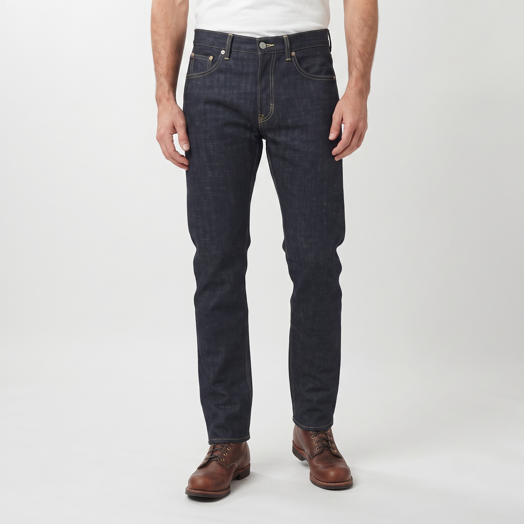 Thrifted MODNINE Dark Wash Straight Leg Denim Pants Waist:31-32/ J1111