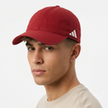 Thrifted Adidas Red 3-Bar Embroidered Strapback Cap | 10778