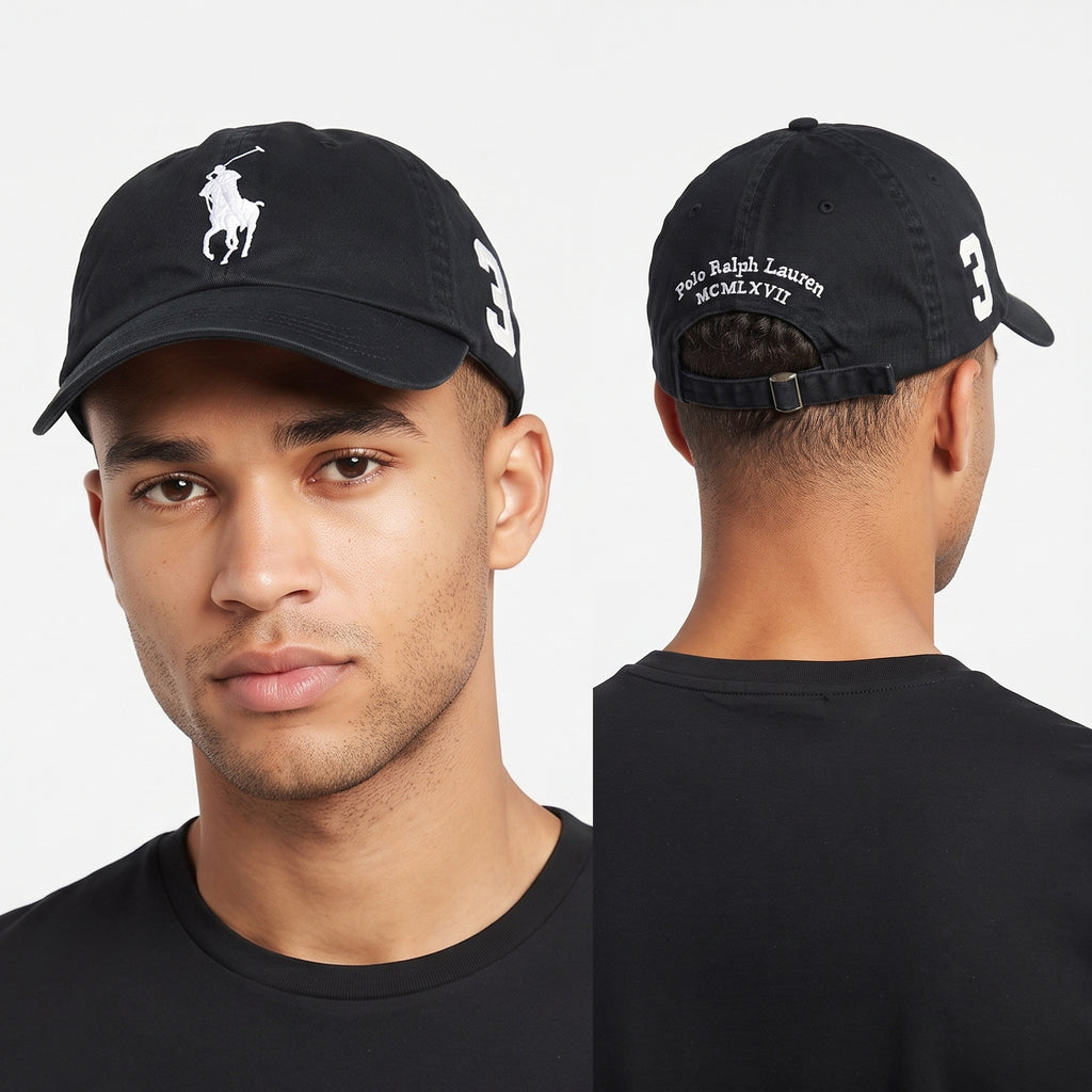 Polo Ralph Lauren Big Pony Dad Cap | Thrifted Black Sport Hat 57-59cm