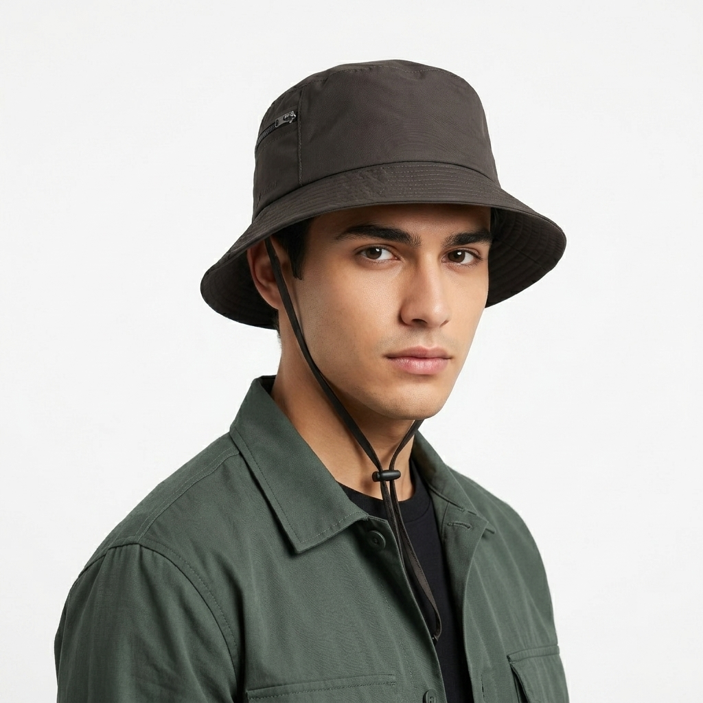 Utility Nylon Bucket Thrifted Hat | Water-Resistant Technical Headwear