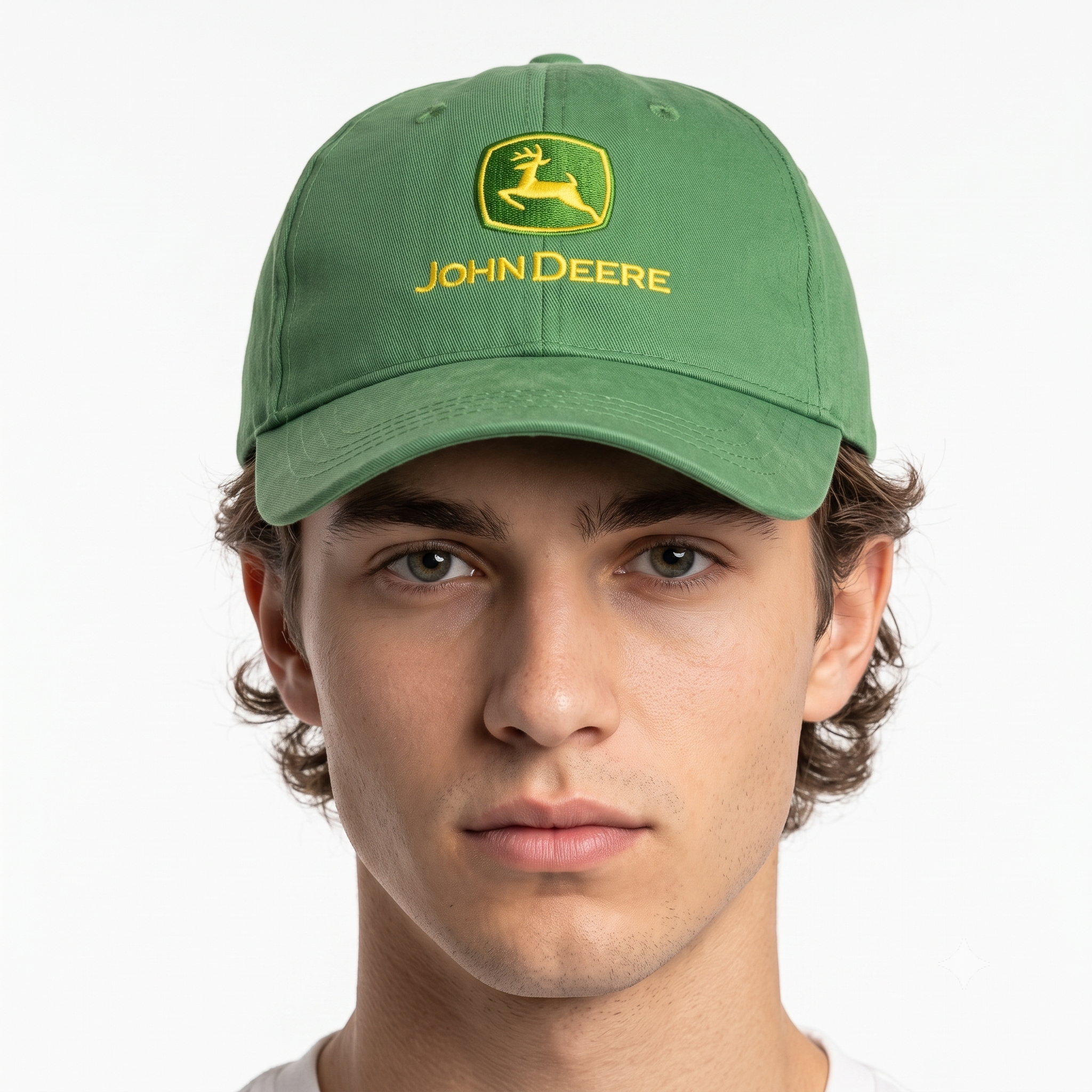 John Deere Classic Logo Green Cotton Strapback Metal Buckle Dad Hat