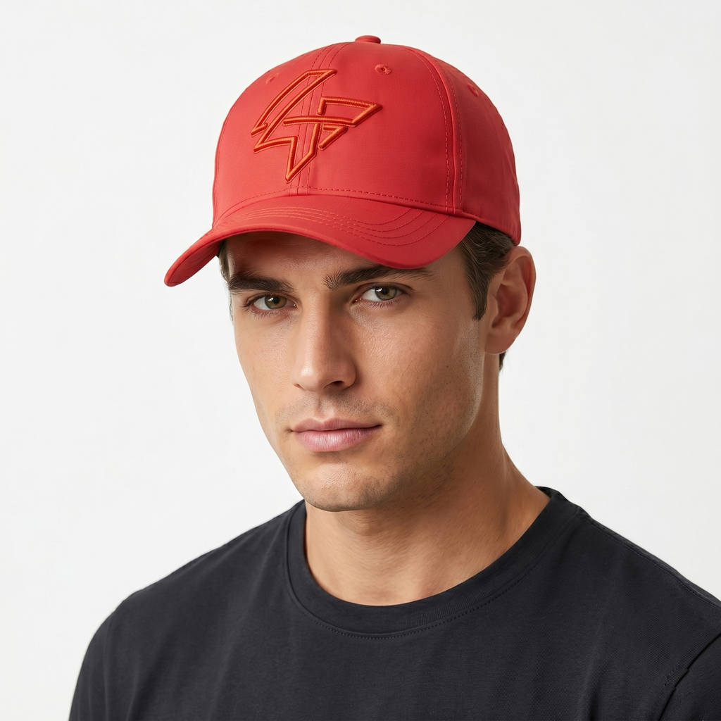 Official 4F Embroidered Sport Cap | Thrifted Vibrant Red Baseball Hat