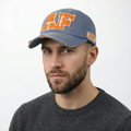 Vintage AF Distressed Baseball Cap - Blue & Orange Frayed Streetwear Hat